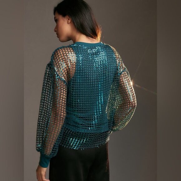 Pilcro Long-Sleeve Sequin Top, Medium - Picture 4 of 11